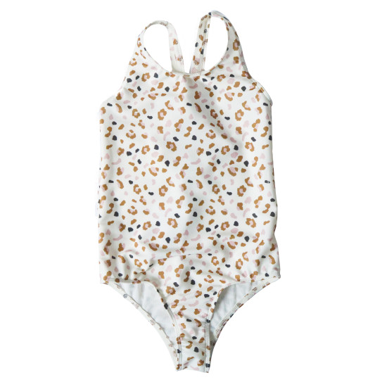 Dievčenské detské plavky s UPF 50+ Leopard béžový od Swim Essentials